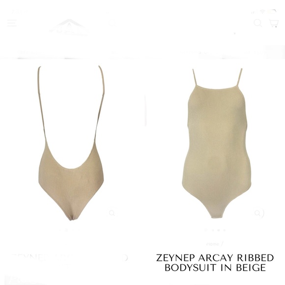 ZEYNEP ARCAY RIBBED BODYSUIT IN BEIGE size US4 - Picture 1 of 8